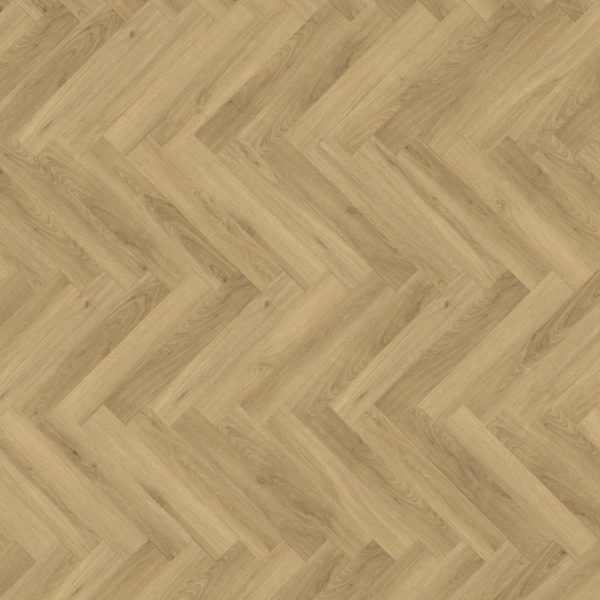 Sol vinyle à clipser baton rompu - Objectflor Living Herringbone Dew oak 8155 - Aspect chêne clair