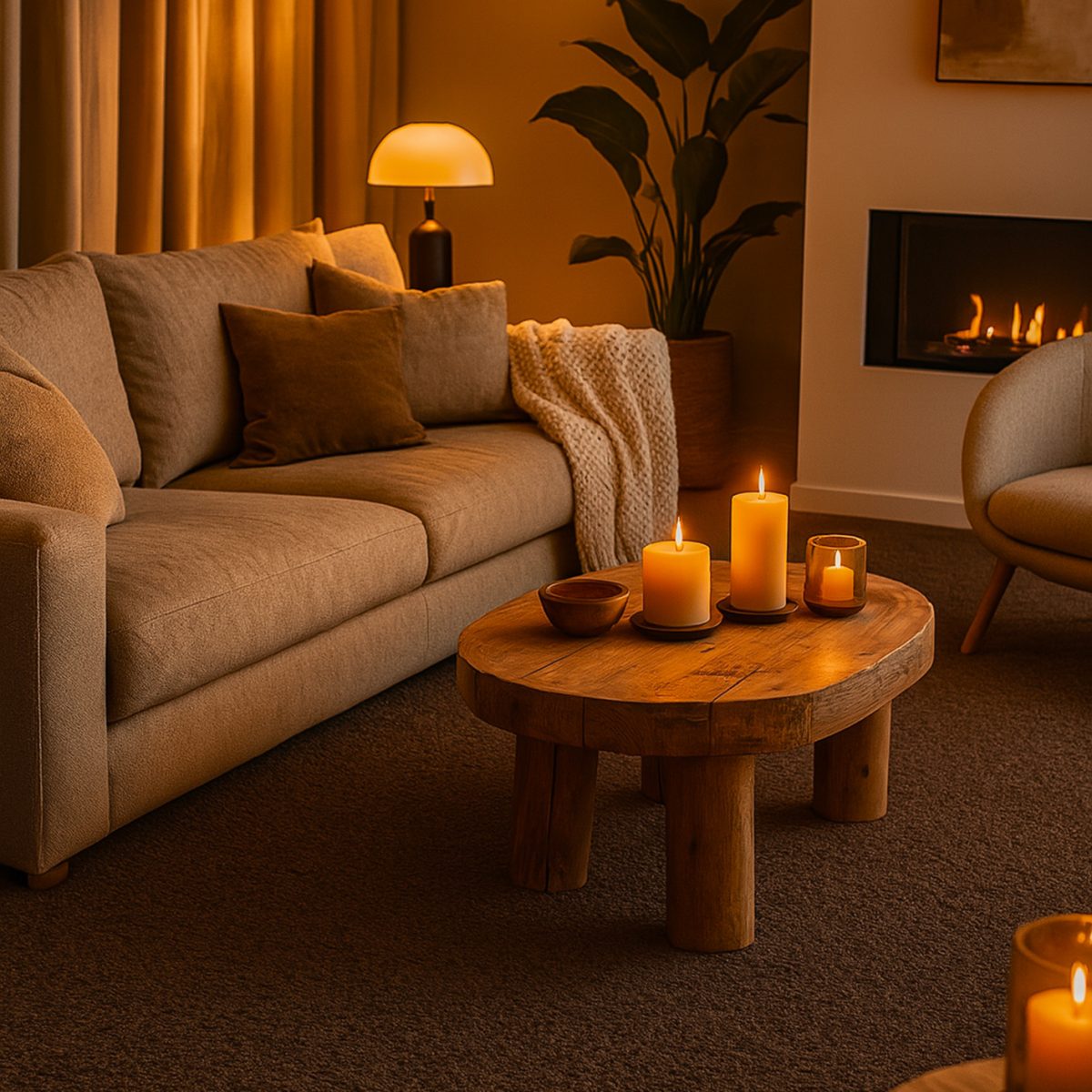 Afterhall nos sols moquette a coller nubera n47 aspect marron photo ambiance salon cocooning
