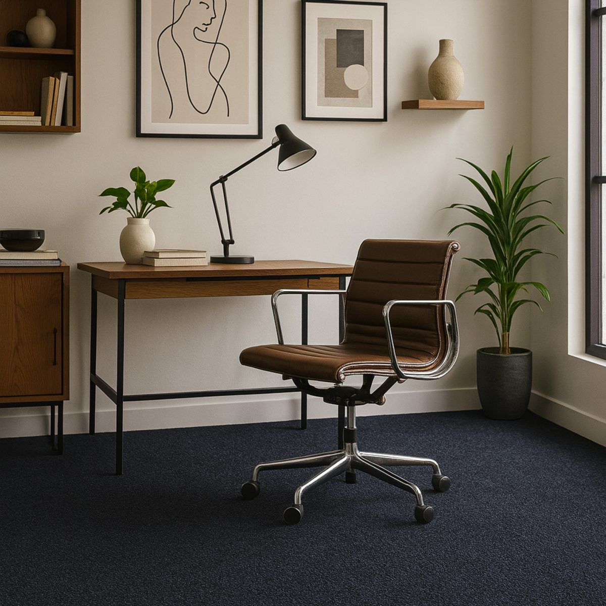 Afterhall nos sols moquette a coller nubera n77 aspect gris mise ambiance bureau moderne