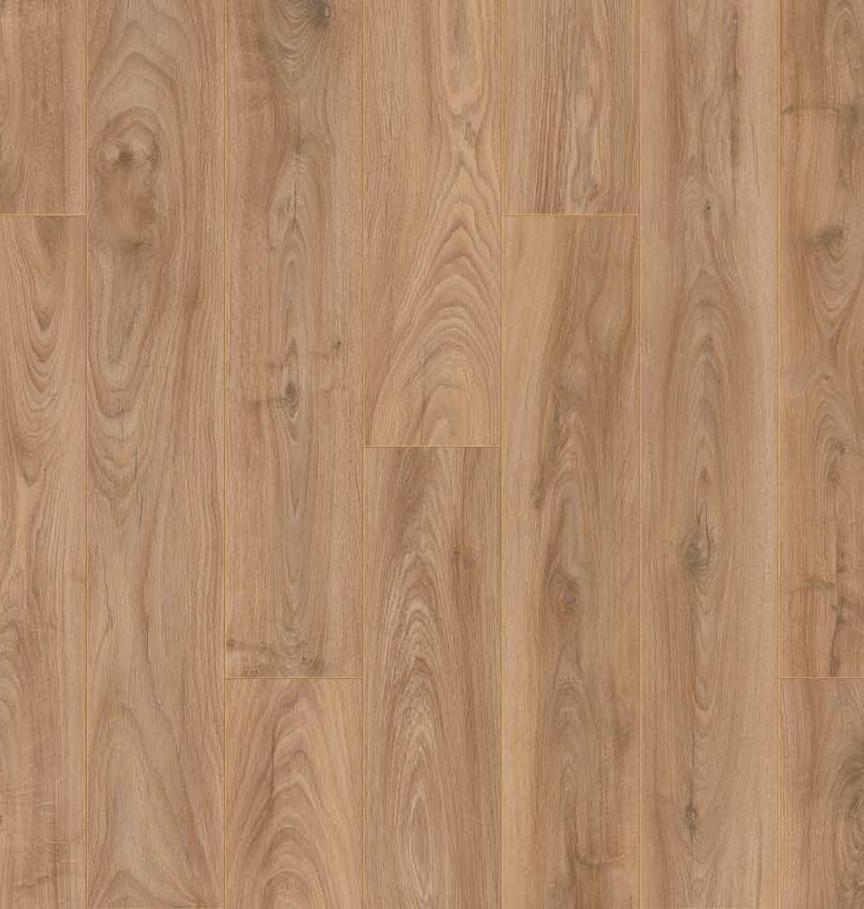 Parquet stratifié aspect chêne naturel.