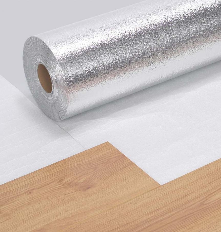 Sous couche pour revêtements de sol flottant, 2mm d'épaisseur.