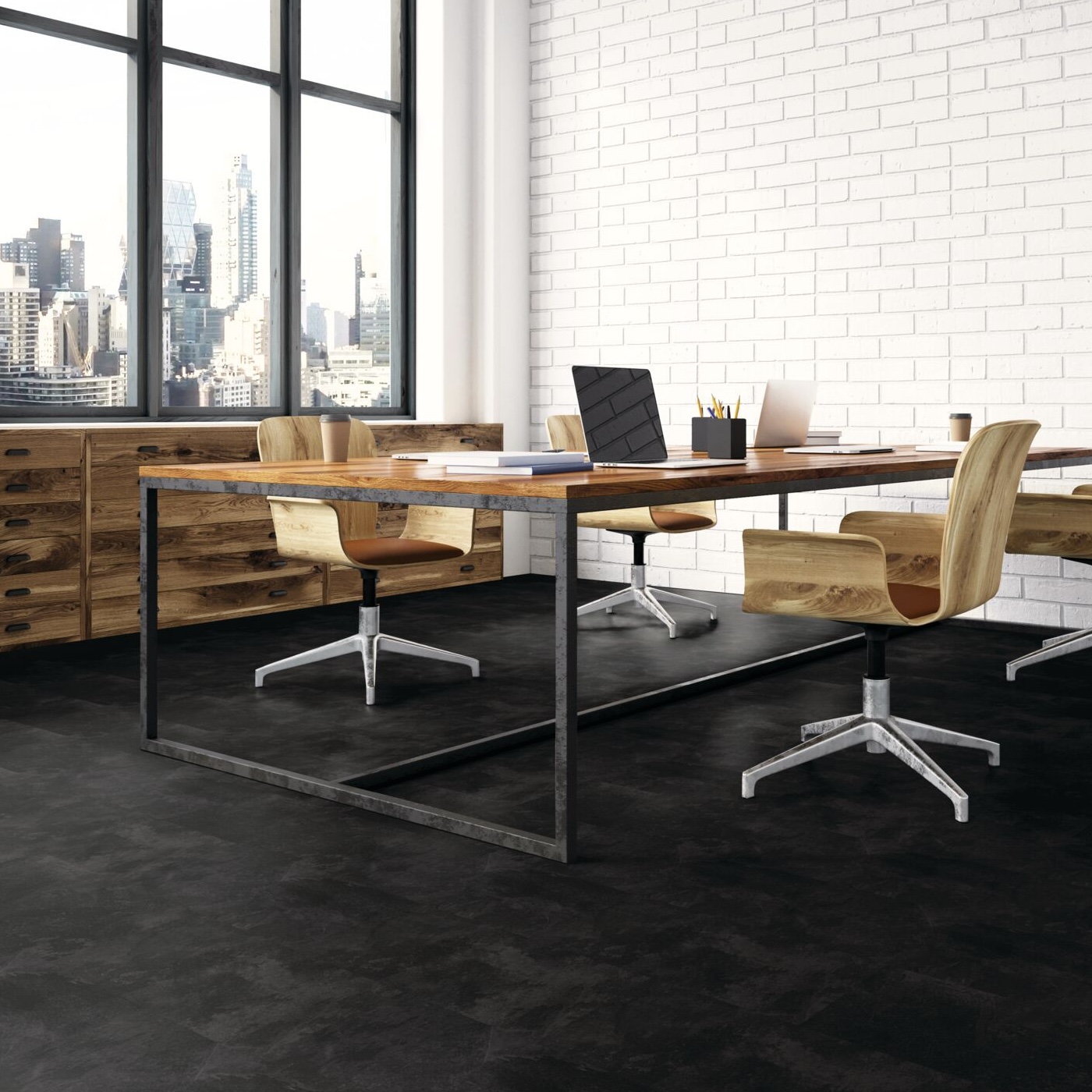 Afterhall revendeur sol Expona clic 19db stone 9081 midnight slate pierre photo ambiance