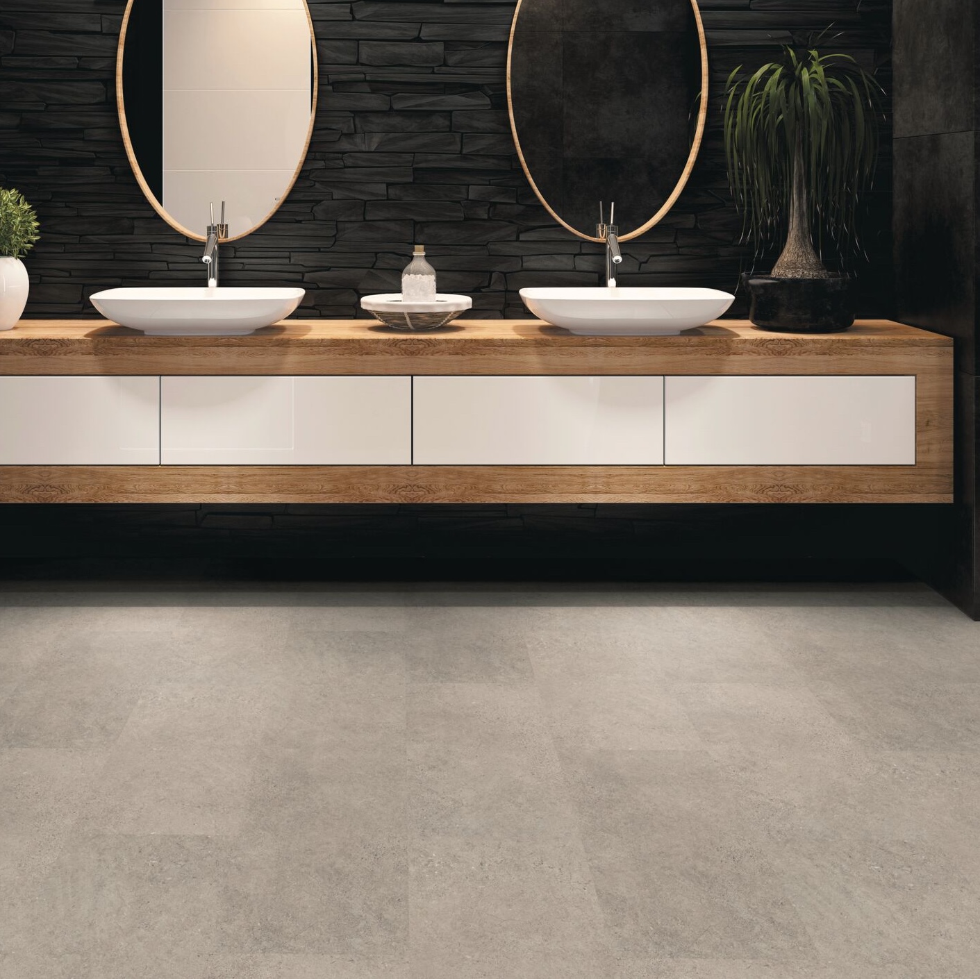 Afterhall revendeur sol Expona clic 19db stone 9084 arctic concrete pierre photo ambiance