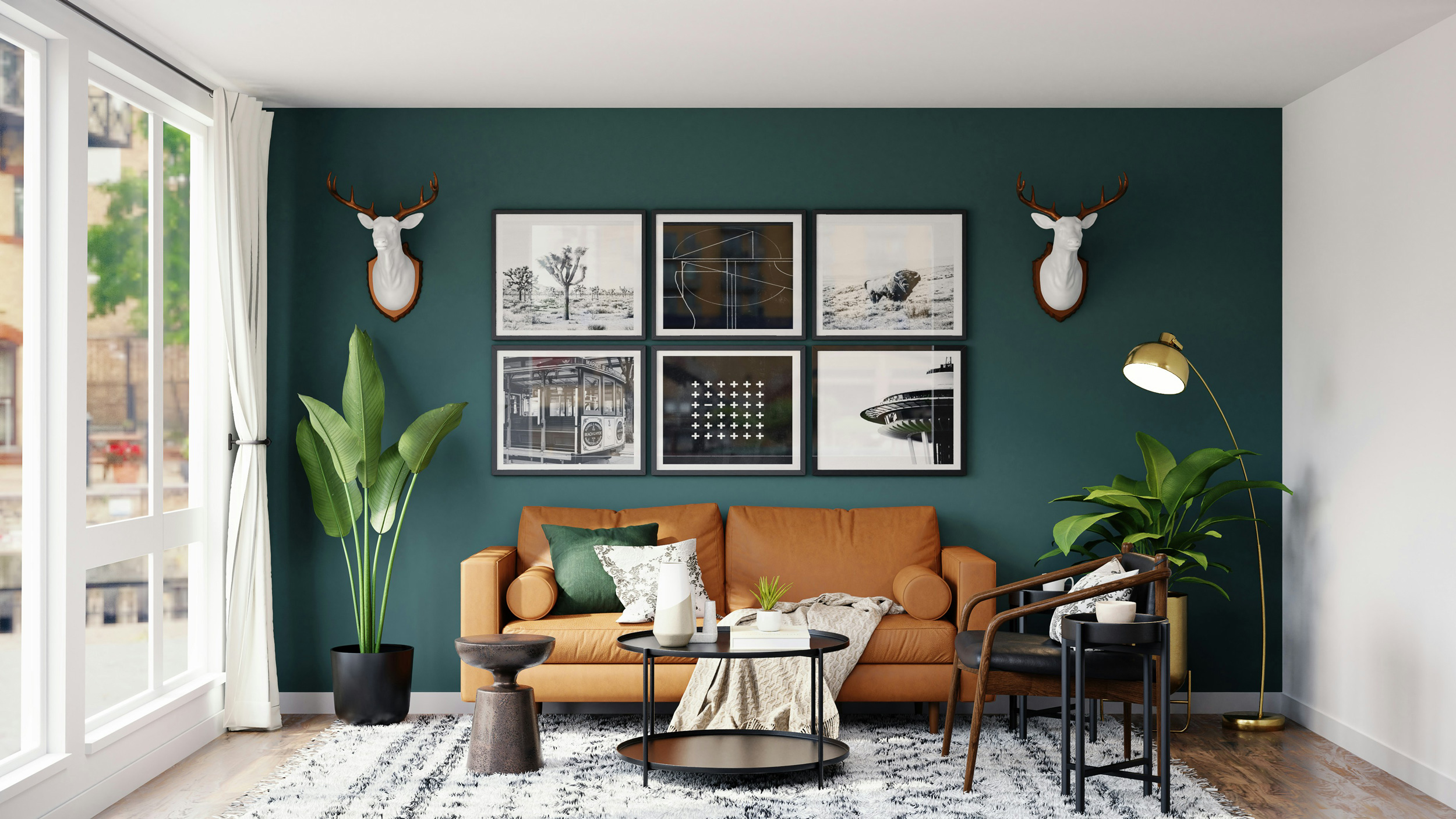 Petit salon moderne avec du parquet haut de gamme au sol.