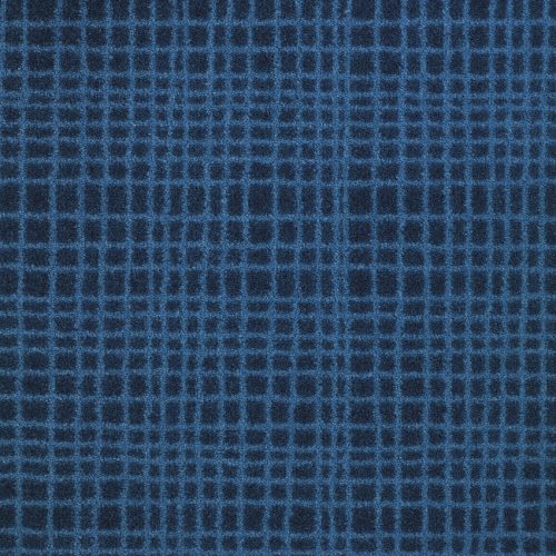 Moquette bleue en velours avec motif rayé, balsan.