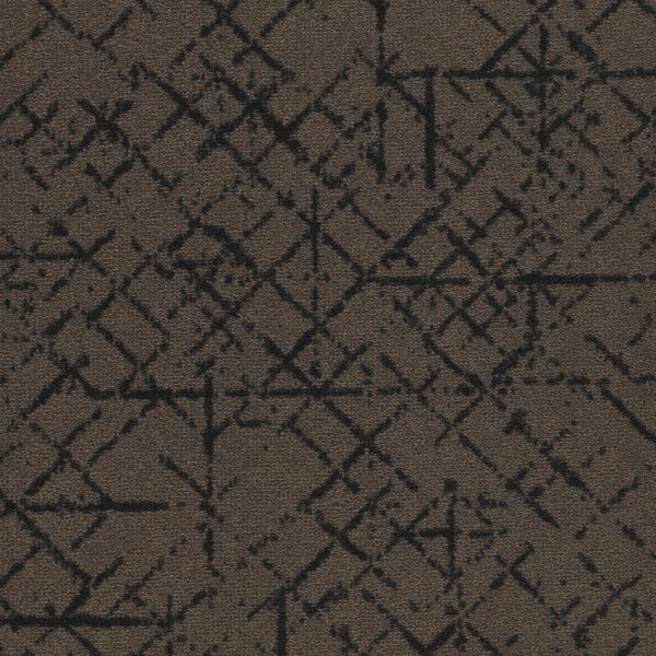 Moquette marron à motif, en velours, à coller, Balsan