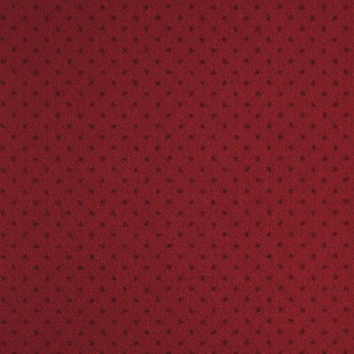 Moquette velours rouge à points noirs, balsan.