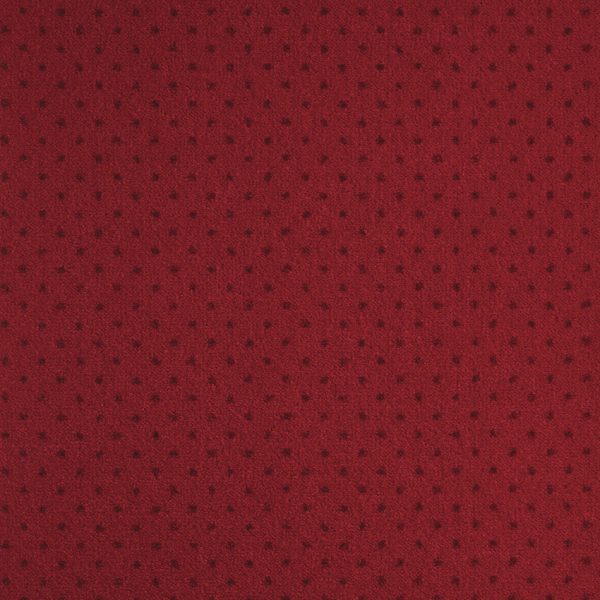Moquette velours rouge à points noirs, balsan.