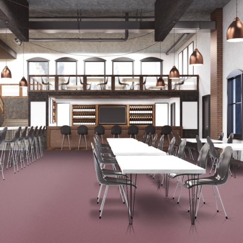 Moquette Balsan rouge, en velours à coller