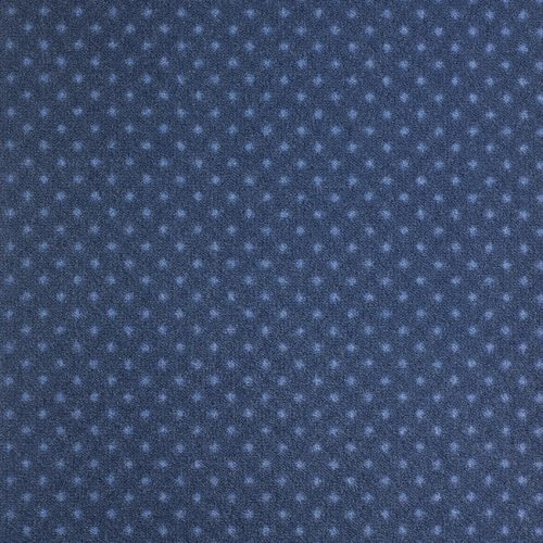 Moquette bleue, velours motif à points, balsan.