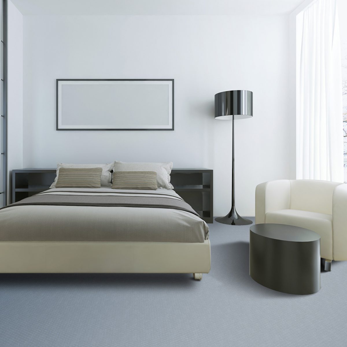moquette balsan velours bleu a coller chambre moderne