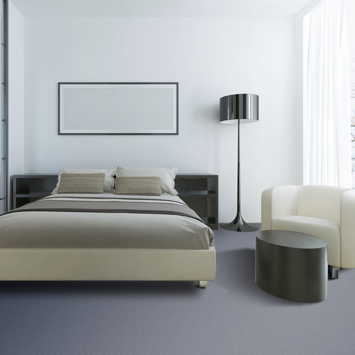 moquette bleue balsan velours premium a coller chambre hotel