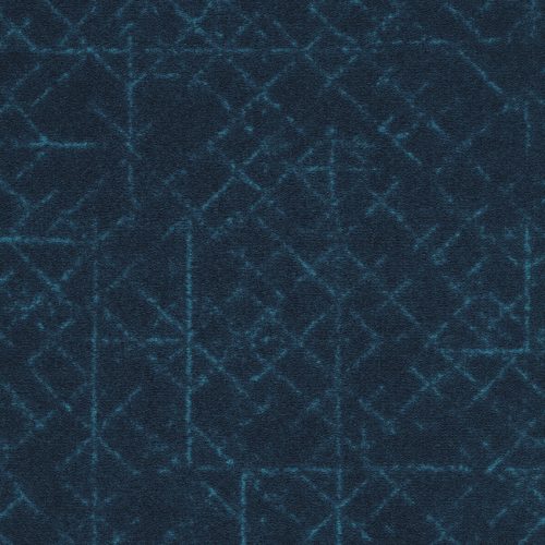 Moquette bleue en velours à coller, Balsan