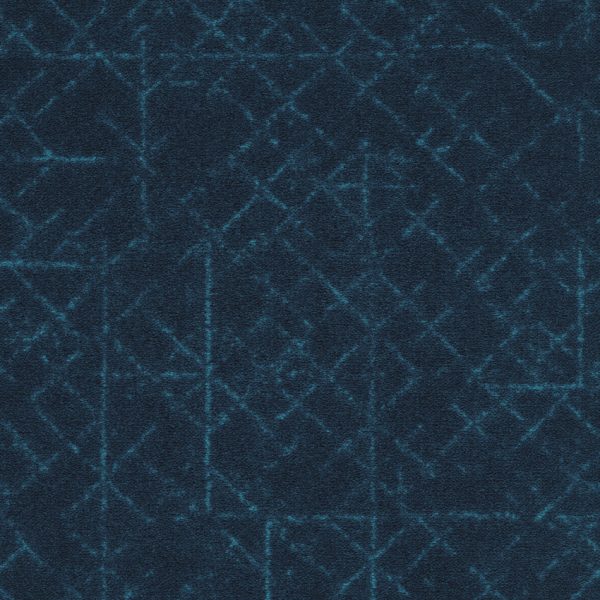 Moquette bleue en velours à coller, Balsan