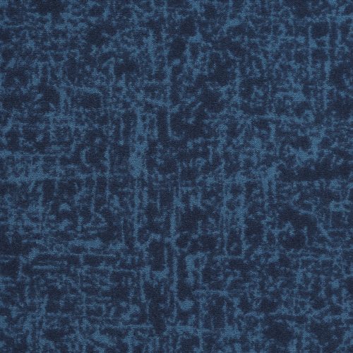 Moquette bleue en velours, Balsan, avec motifs