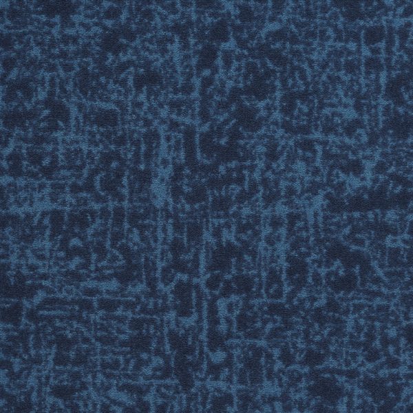 Moquette bleue en velours, Balsan, avec motifs