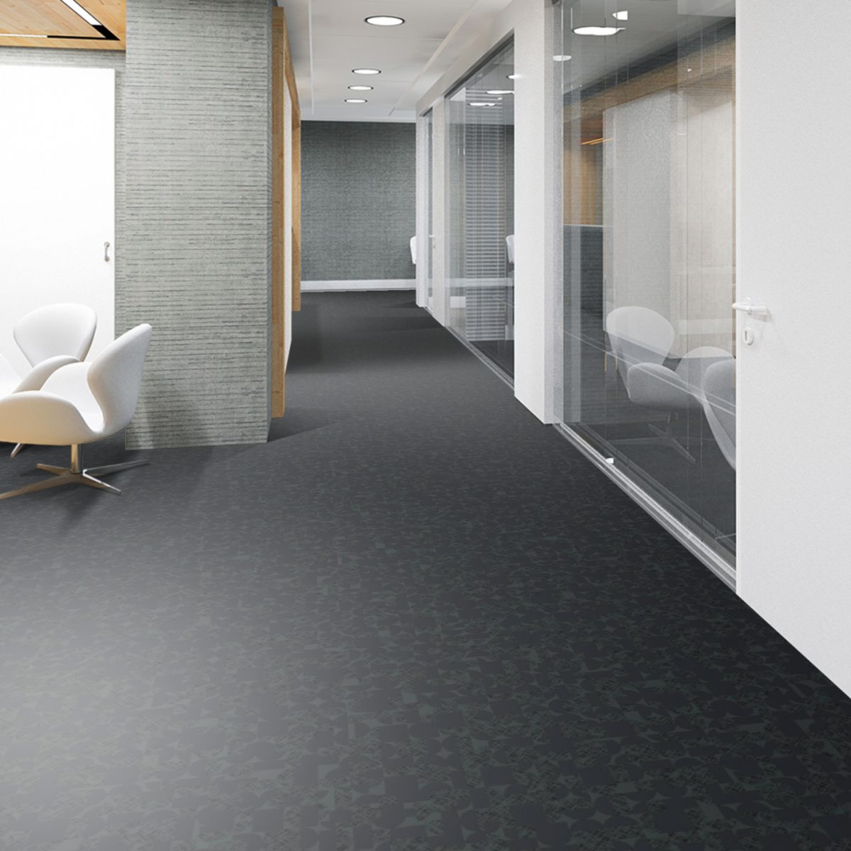 moquette cocooning noire grise velous a coller ambiance