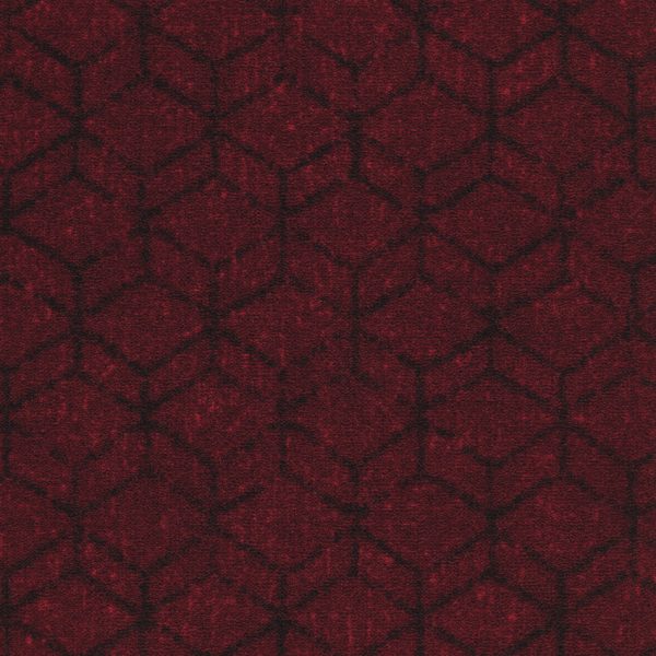 moquette rouge en velours motif cube, balsan