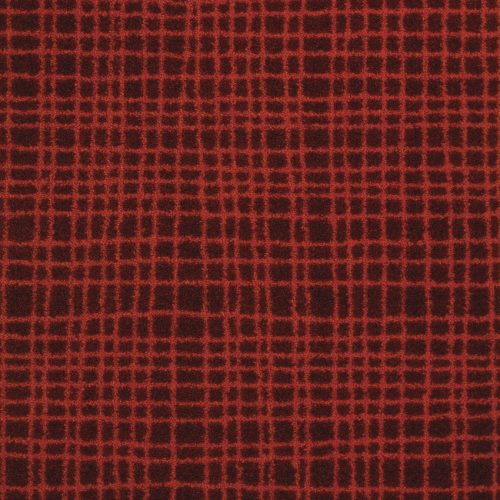 Moquette en velours rouge rayée, balsan.