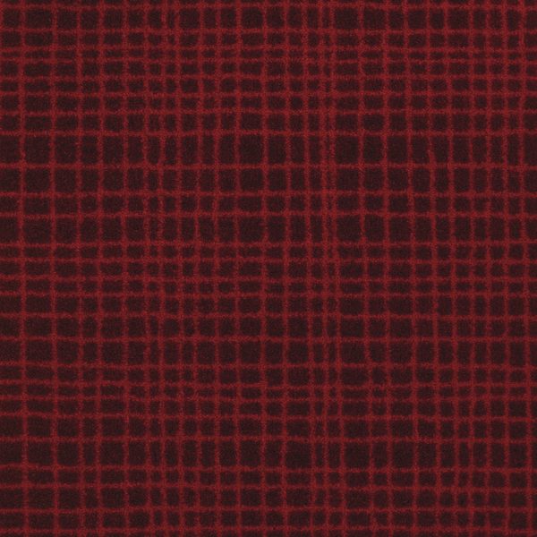 Sol textile, moquette rouge avec rayures balsan.