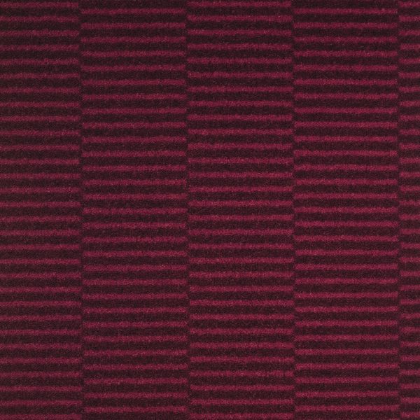 Moquette velours rouge, rayé, balsan, à coller.