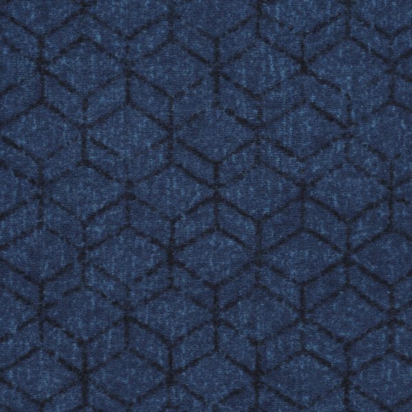 Moquette bleue avec motif en cube, balsan