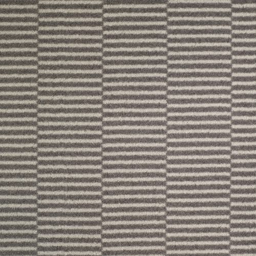 Moquette taupe en velours à coller balsan, rayée.