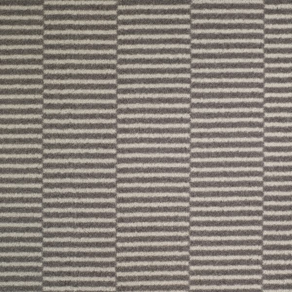 Moquette taupe en velours à coller balsan, rayée.