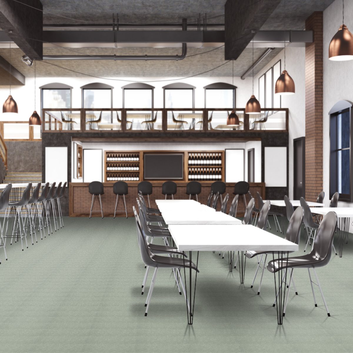 revetement sol moquette verte balsan photo ambiance