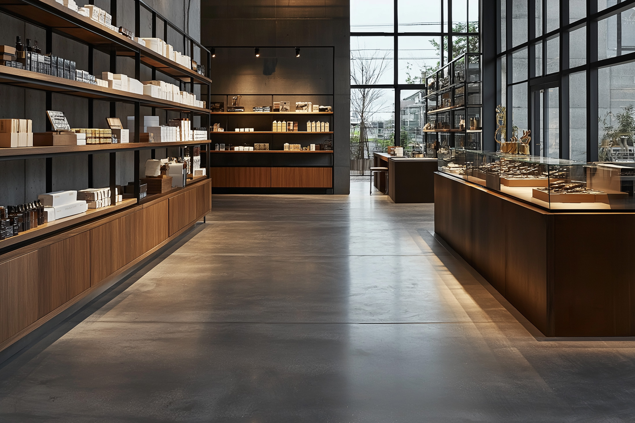 Sol haut de gamme dans un magasin moderne