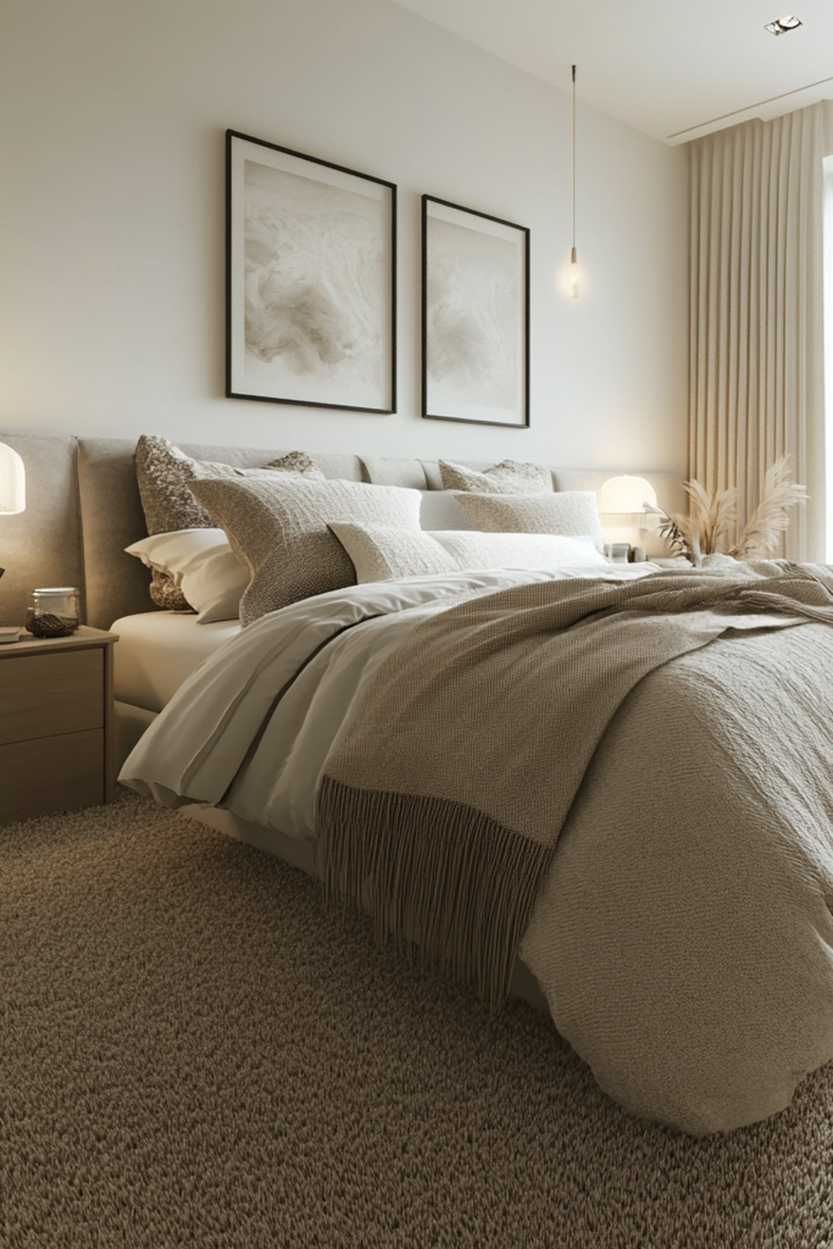 Comment réduire sa facture d'électricité grâce au sol ? 19 Chambre avec une moquette épaisse isolante