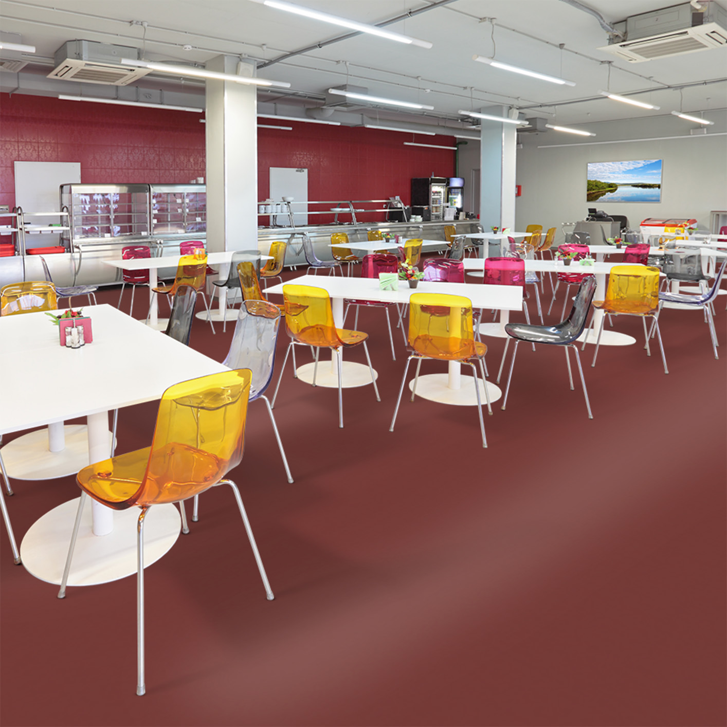 Sol moquette velours à coller coloris rouge 578 balsan