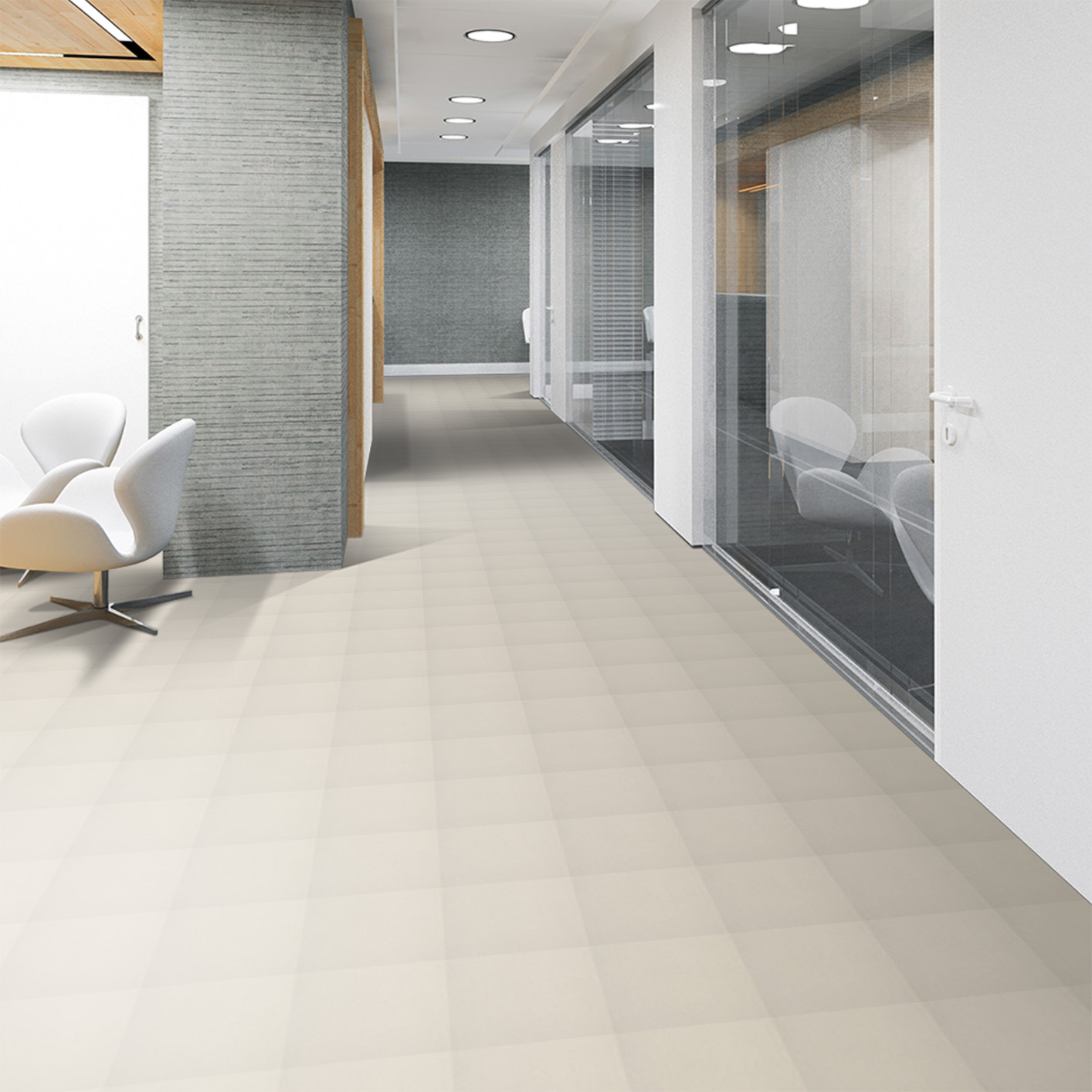 Locaux professionnels avec moquette aspect velours Balsan Grand Palais Beige 610