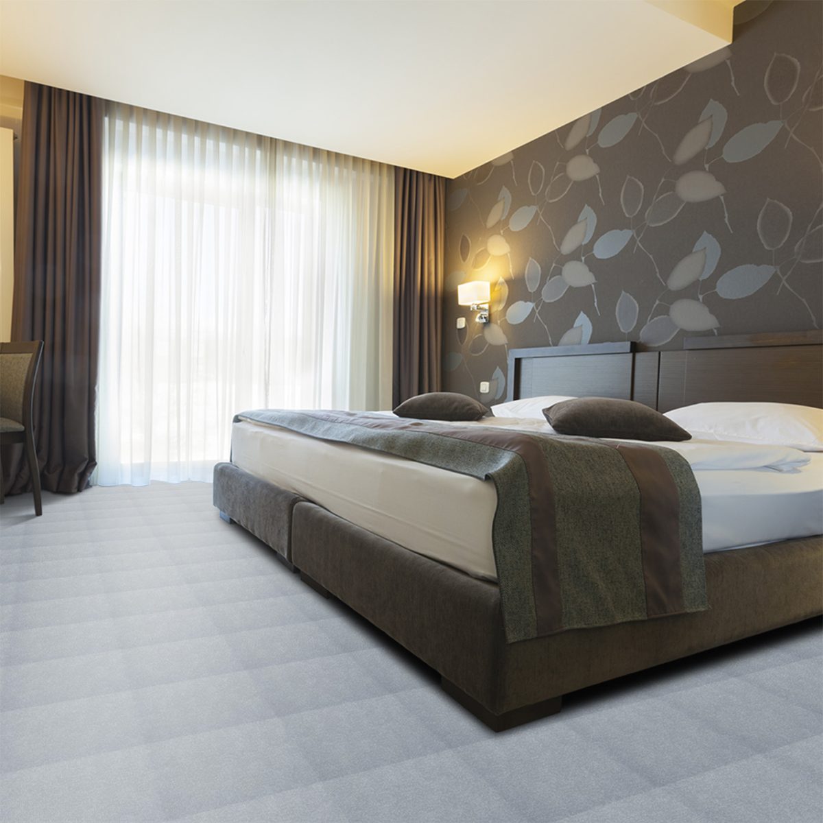 moquette bleue balsan isolante epaisse a coller mise en ambiance