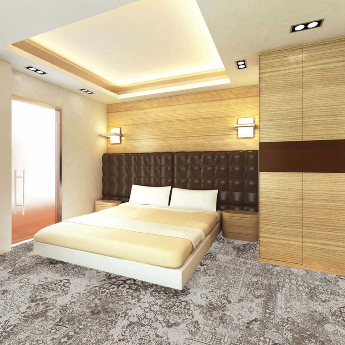 moquette marron balsan durable haut de gamme a coller photo ambiance
