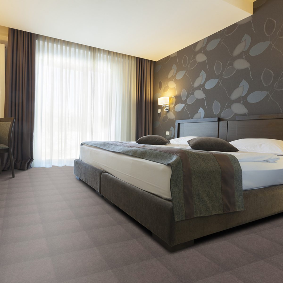 moquette marron cocooning velour a coller balsan mise en scene