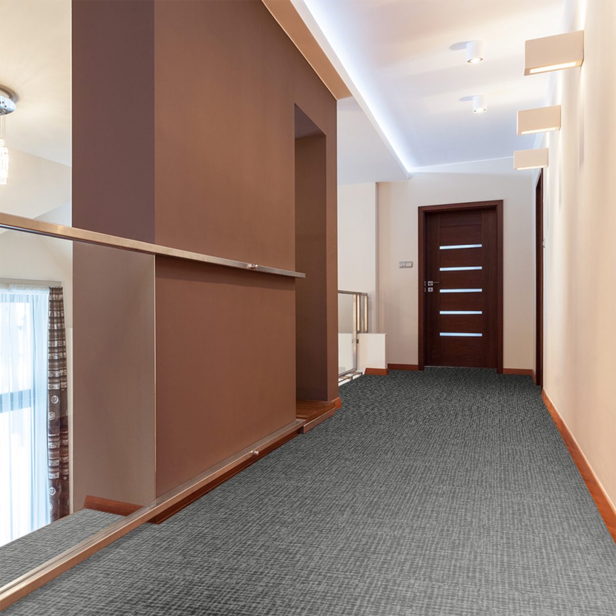 moquette noire balsan haut de gamme a coller photo couloir