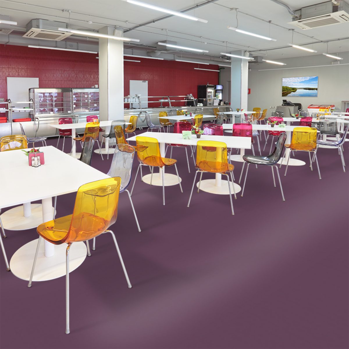 moquette velours violet durable antitache balsan mise en situation
