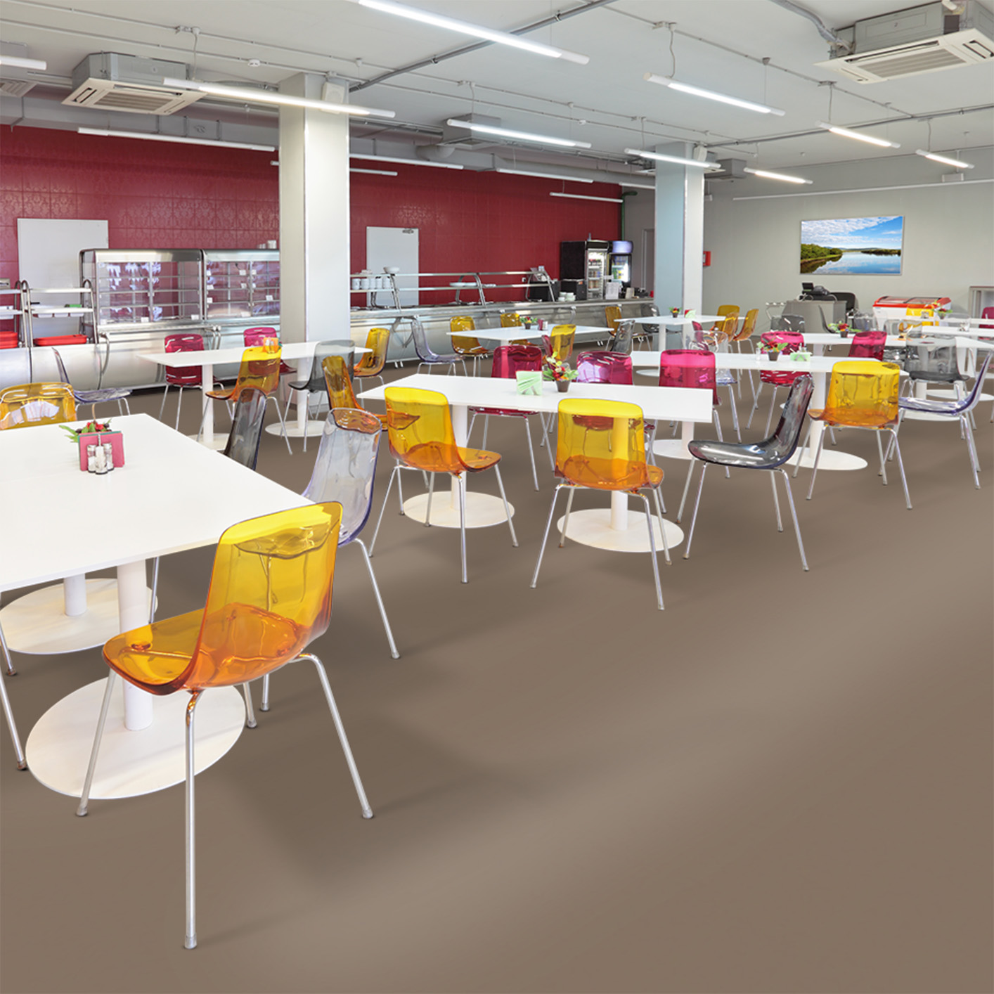 Sol moquette épaisse velours à coller balsan déco marron 738