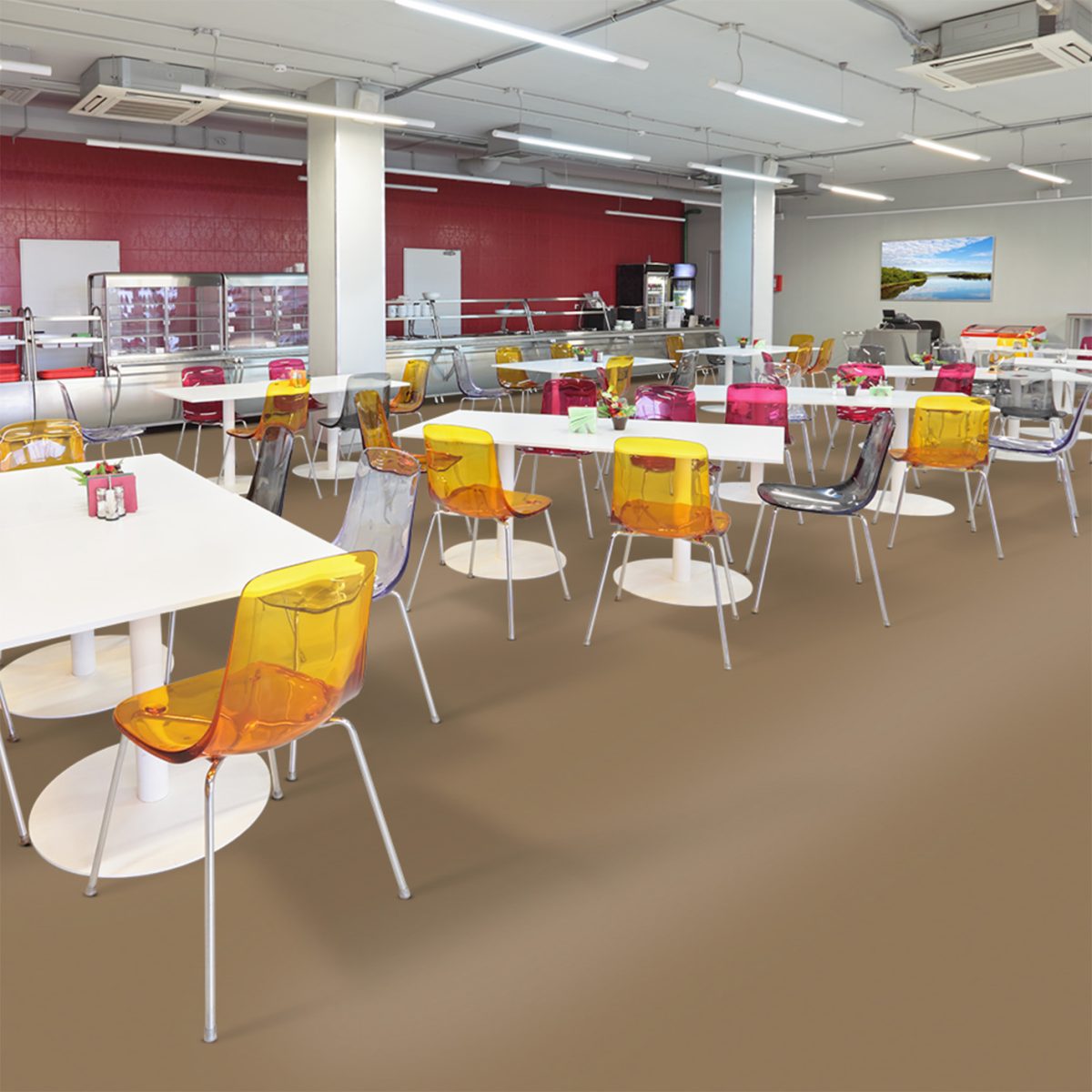 sol a coller moquette velours balsan resistante marron photo mise en situation