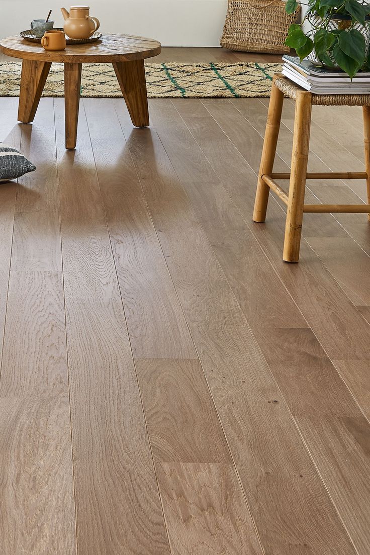 Comment nettoyer son sol en 2025 ? 23 Salon haut de gamme avec un parquet contrecollé foncé