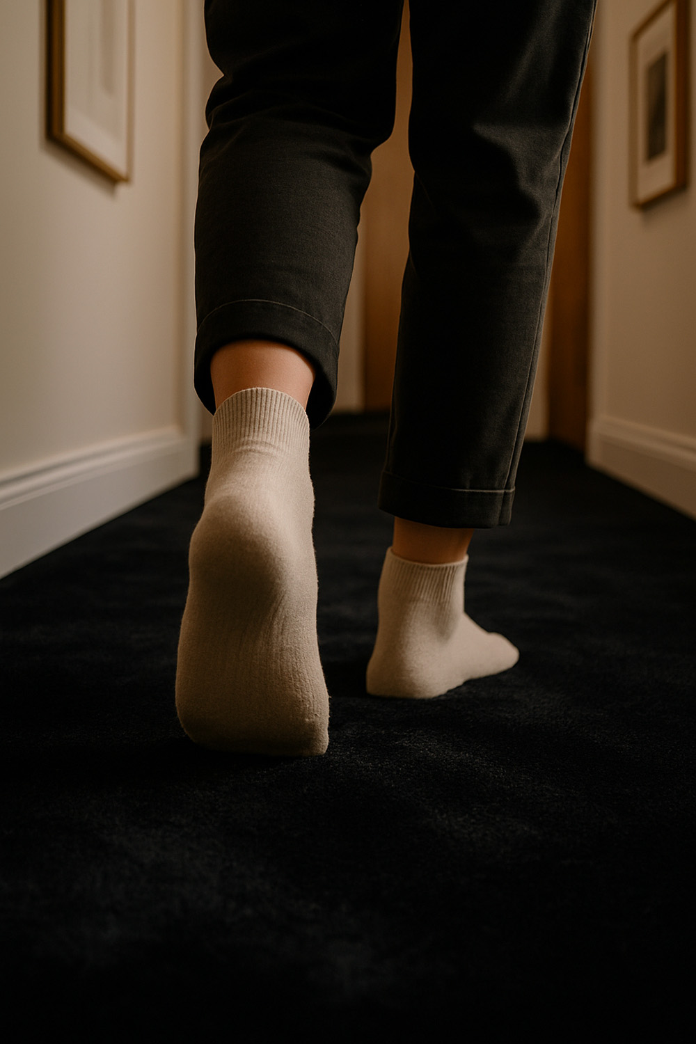 Les avantages de la moquette pour votre intérieur en 2025 30 Moquette noire dans un couloir d'une maison