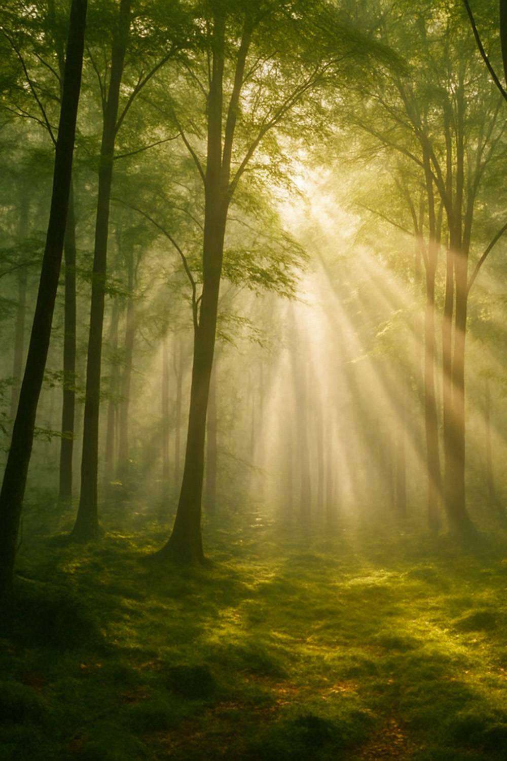 Forêt durable avec des arbres, des chênes