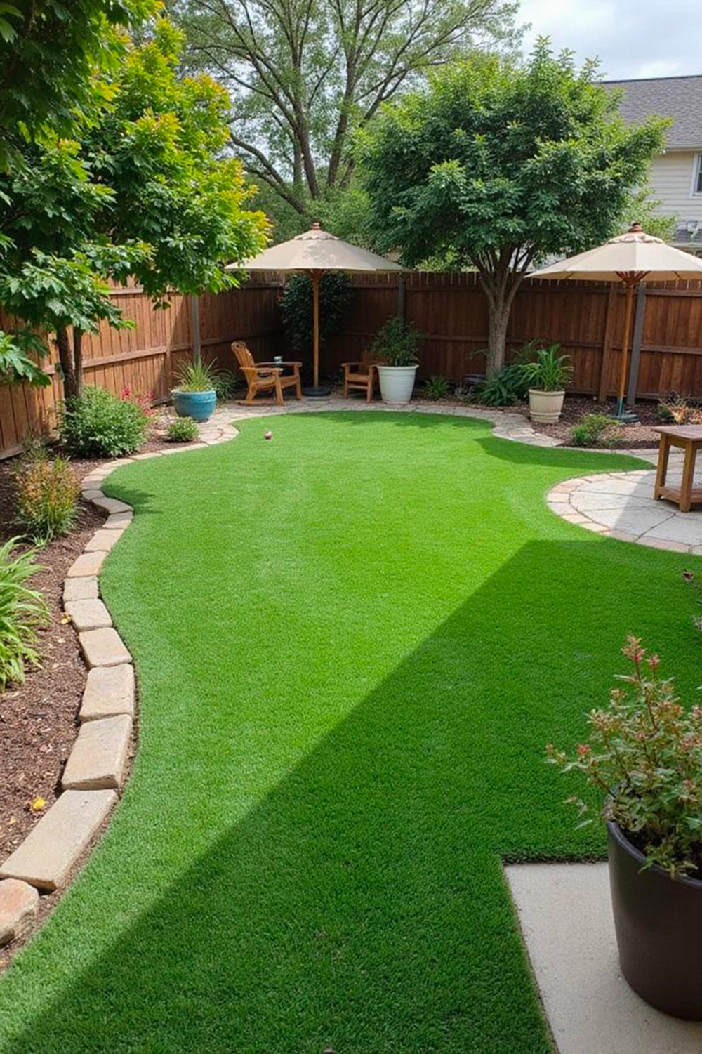 Pourquoi choisir le gazon synthétique en 2025 ? 24 Maison avec jardin avec du gazon synthétique