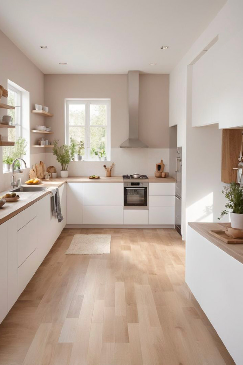 Quel sol pour aménager sa cuisine en 2025 ? 20 Cuisine avec sol en parquet stratifié aspect bois