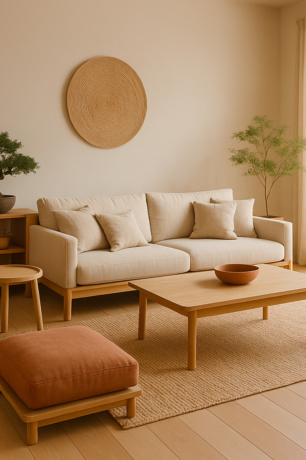 Comment adopter le style Japandi chez soi ? 19 Lames de parquet dans un salon style japandi