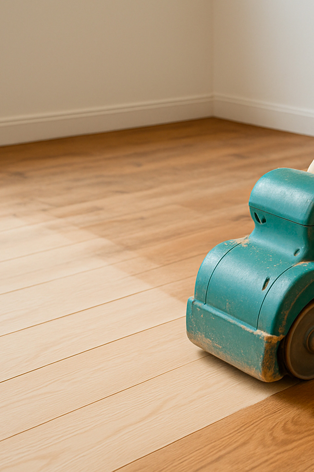 Ponçage d'un parquet contre collé haut de gamme