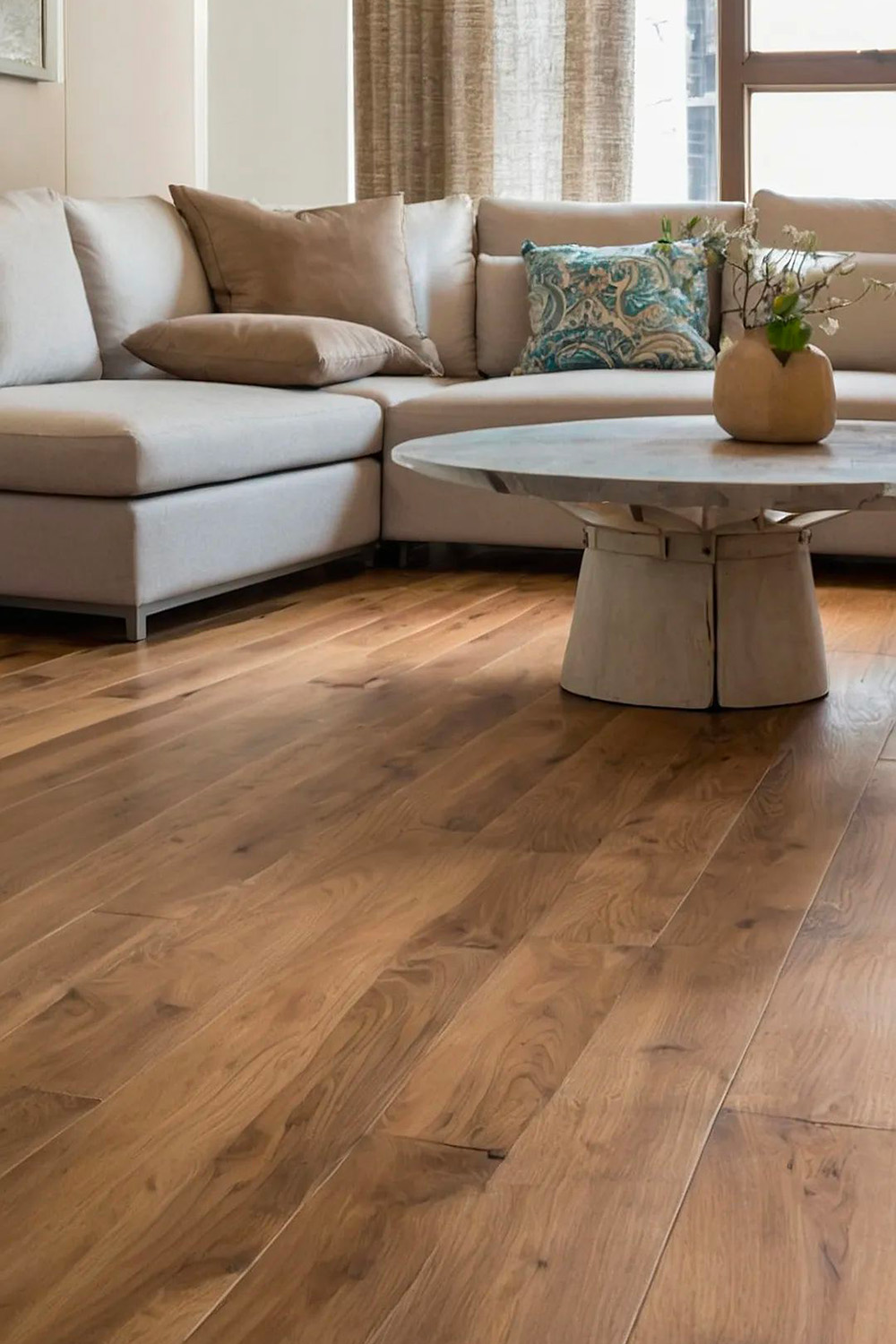 Parquet chêne dans un salon moderne