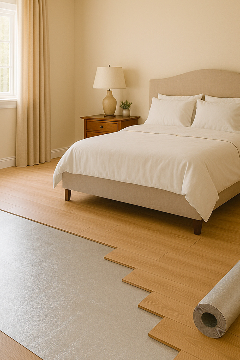 Chambre avec sous couche épaisse
