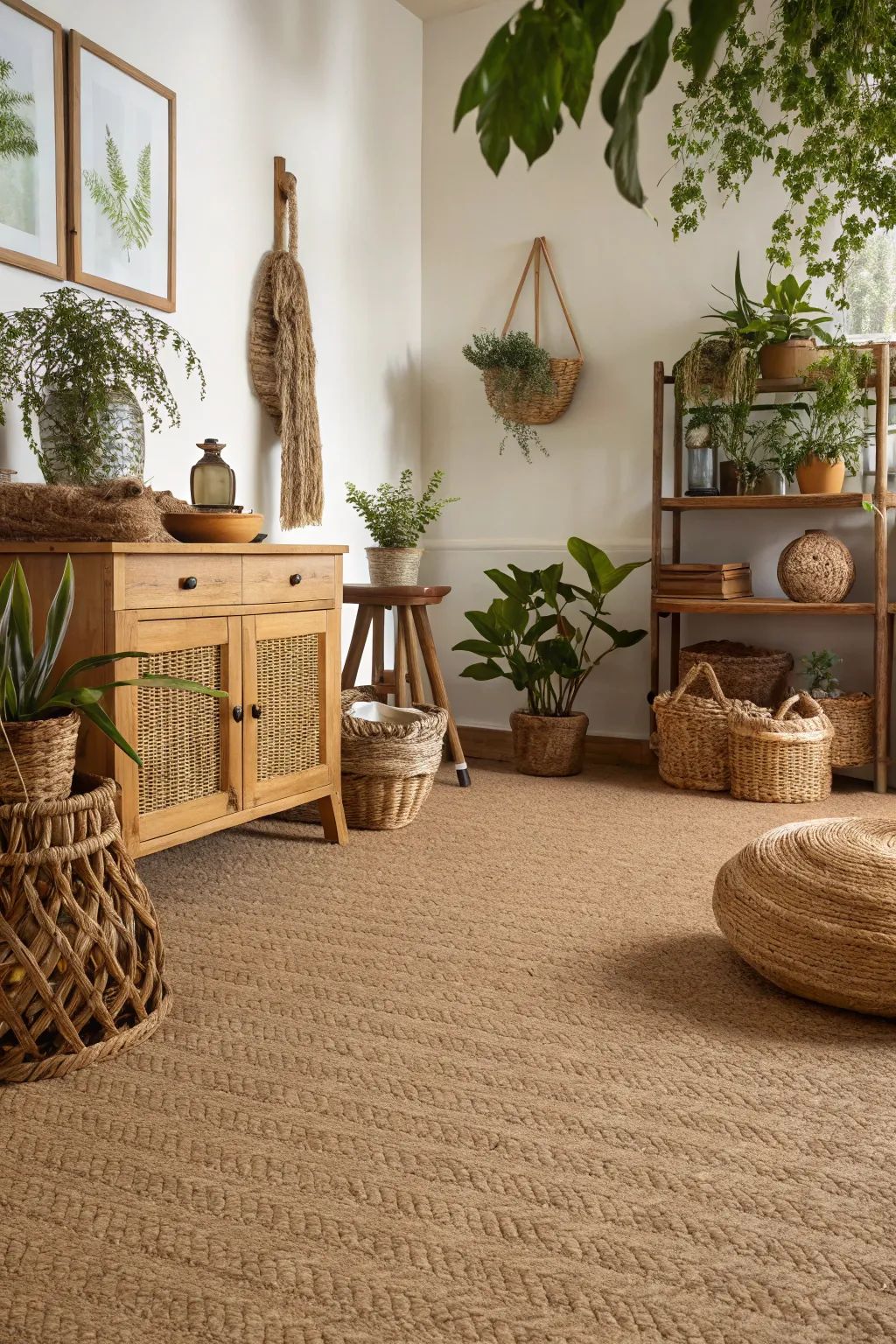 tendances 2025 sol naturel dans une pièce avec plantes